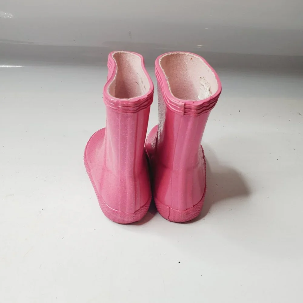 Hunter Girl's Pink Round‎ Toe Outdoor Casual Rubber Rain Boots Size US 5B
